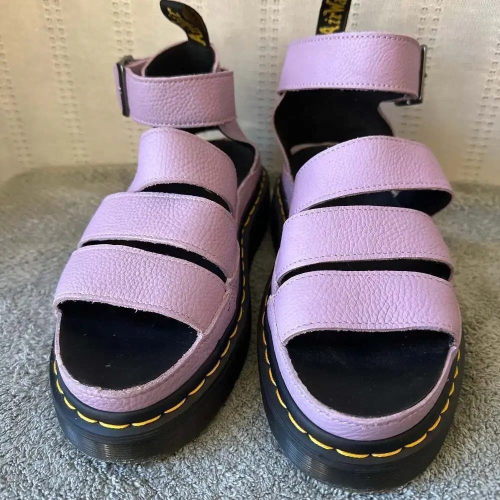 New Dr Martens Clarissa II Quad Chunky Sandals in Lilac Pisa